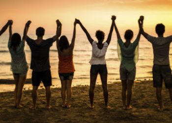 togetherness on the beach